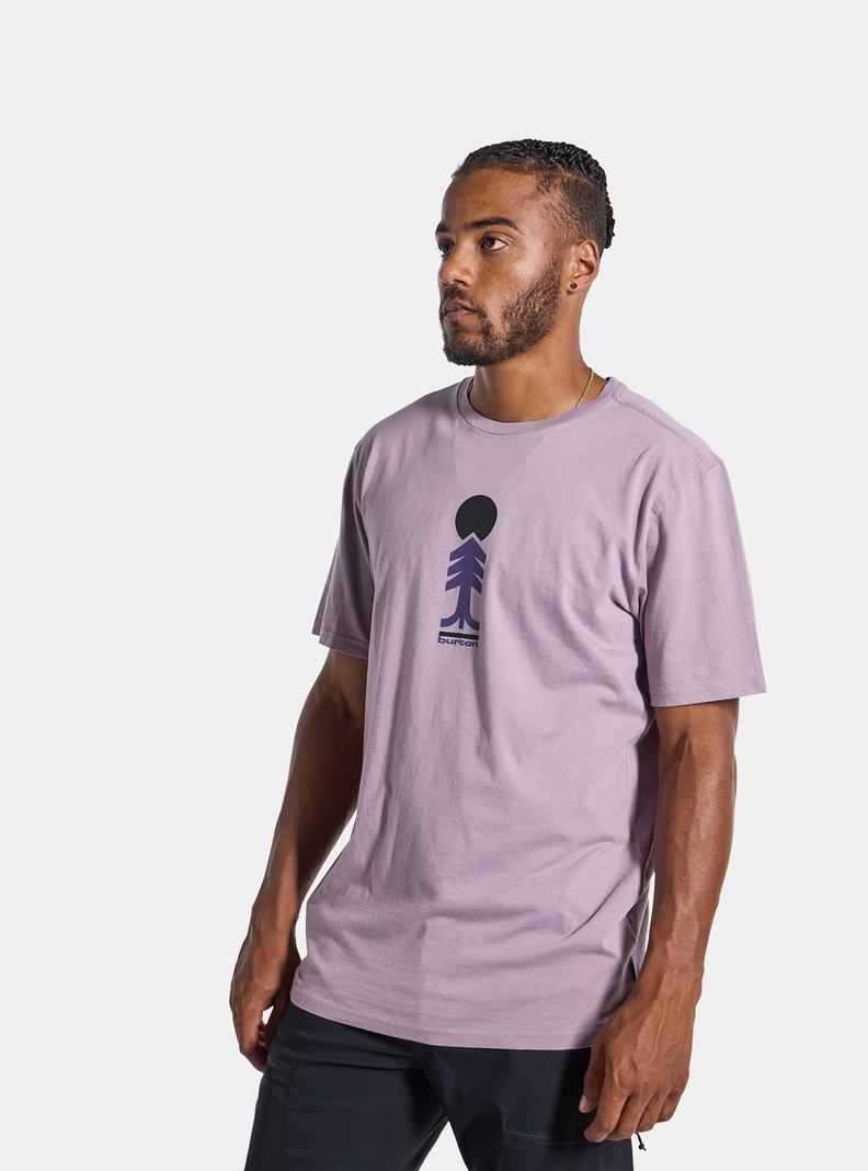 Lavender Burton Cartographer Short Sleeve Men's T-Shirts | MDVXLJ241