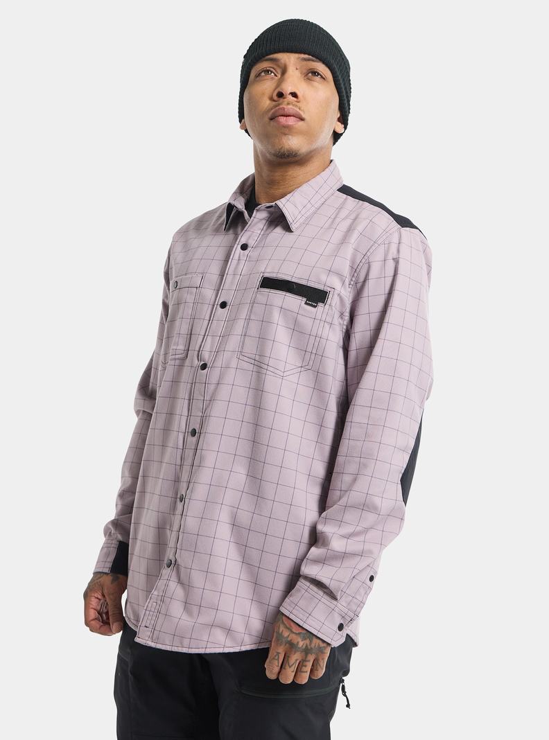 Lavender Burton Favorite Performance Long Sleeve Flannel Men's Shirts | MOPEHN803