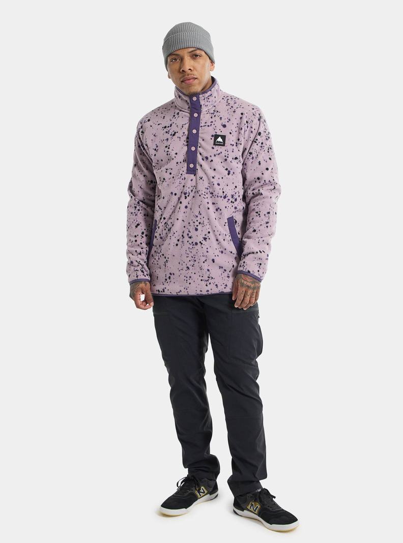 Lavender Burton Hearth Fleece Pullover Men's Sweatshirts | ZIYLND270