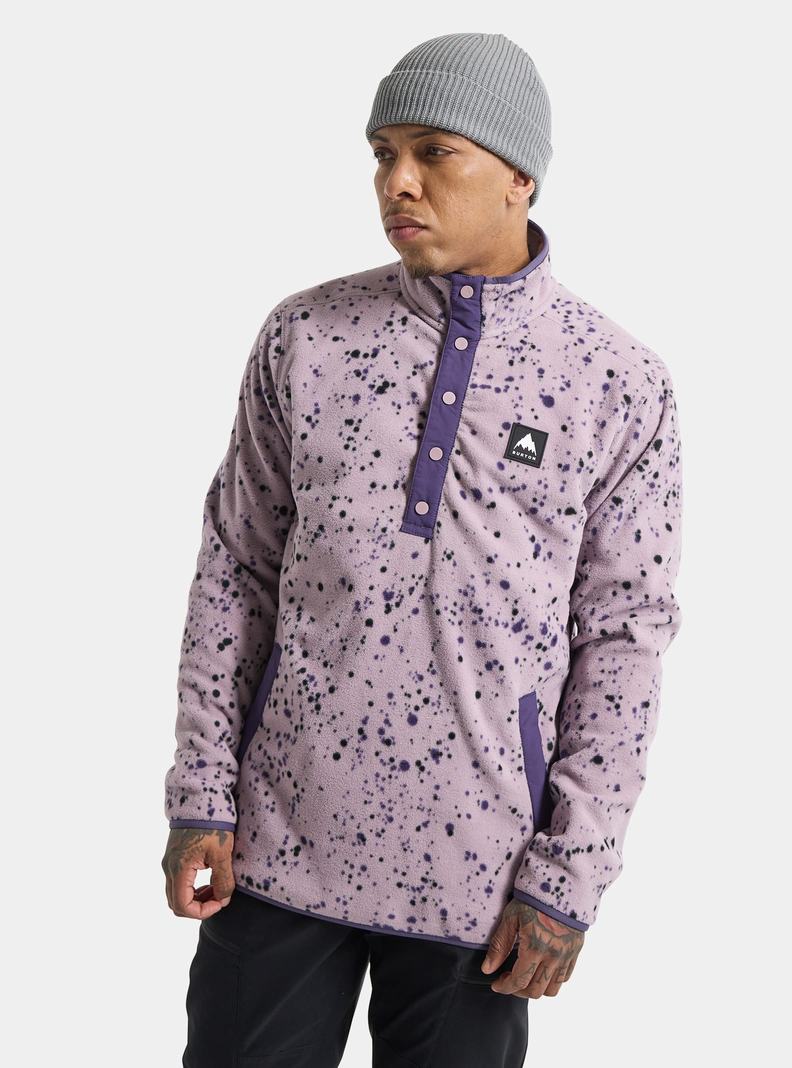 Lavender Burton Hearth Fleece Pullover Men's Sweatshirts | ZIYLND270