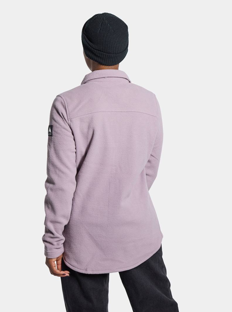 Lavender Burton Hearth Snap-Up Fleece Women's Shirts | XZWRTO970