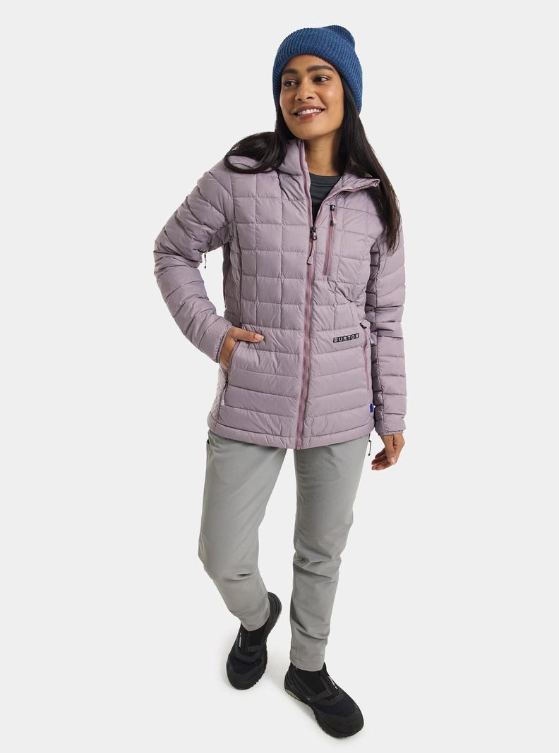 Lavender Burton Mid-Heat Hooded Down Insulated Women's Ski Jackets | INXAUH913