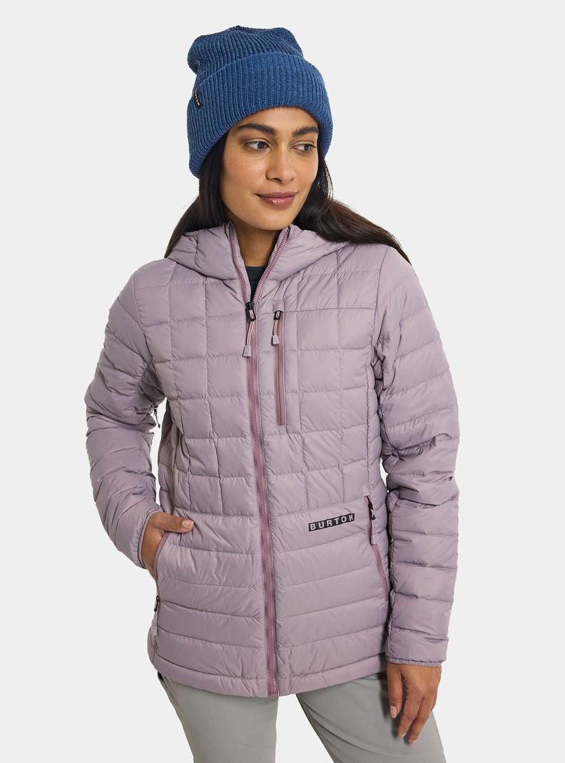 Lavender Burton Mid-Heat Hooded Down Insulated Women's Ski Jackets | INXAUH913