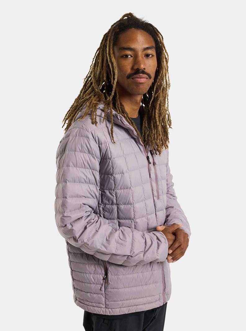 Lavender Burton Mid-Heat Hooded Down Insulated Men's Ski Jackets | NEXYHV126