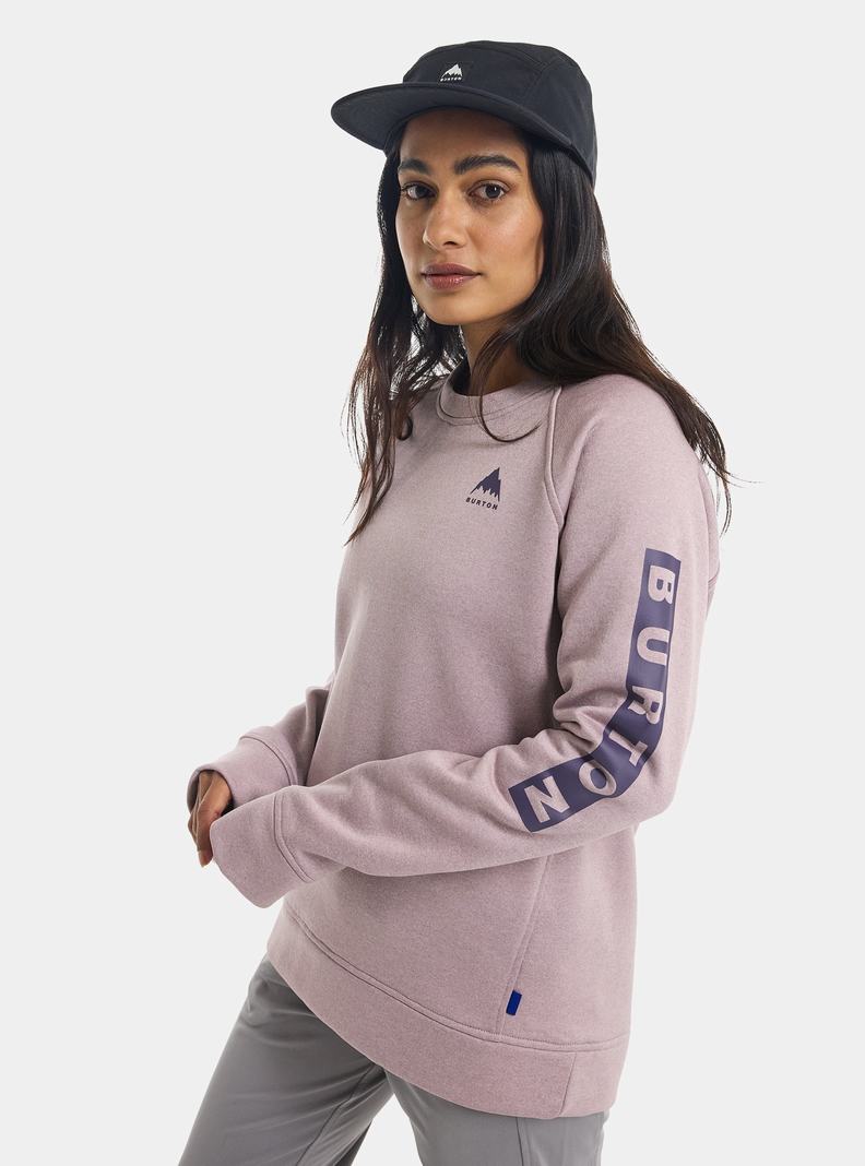 Lavender Burton Oak Crewneck Fleece Women's Sweatshirts | RDVIMT317