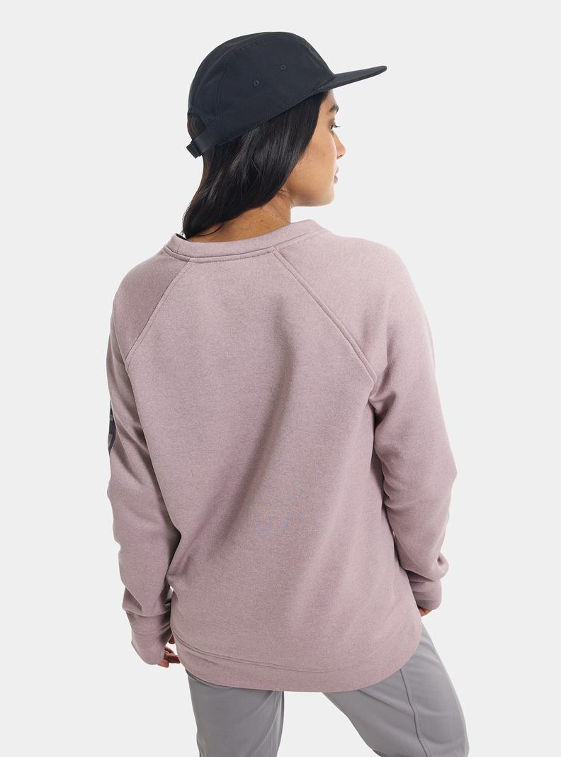 Lavender Burton Oak Crewneck Fleece Women's Sweatshirts | RDVIMT317