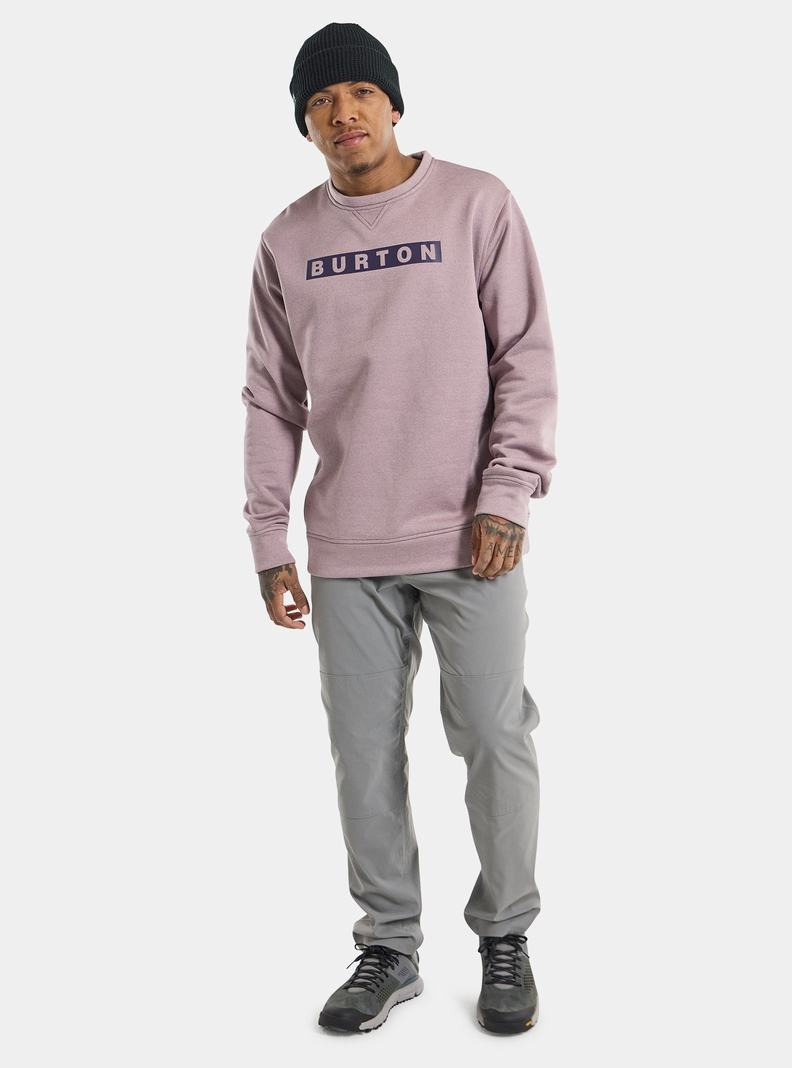 Lavender Burton Oak Pullover Crew Men's Sweatshirts | JVXTBA471