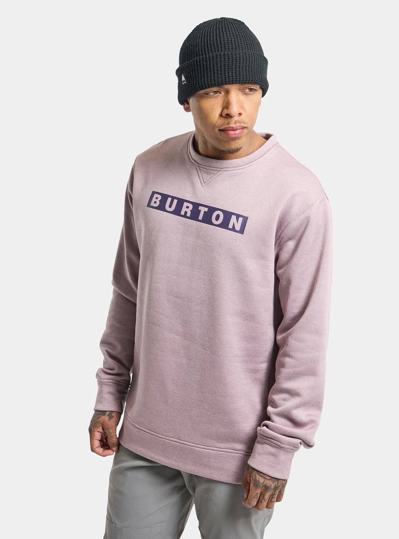 Lavender Burton Oak Pullover Crew Men's Sweatshirts | JVXTBA471