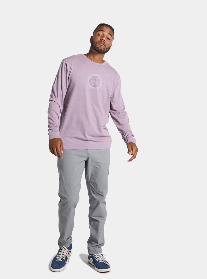 Lavender Burton Saugatuck Long Sleeve Men's T-Shirts | BWDJHA394