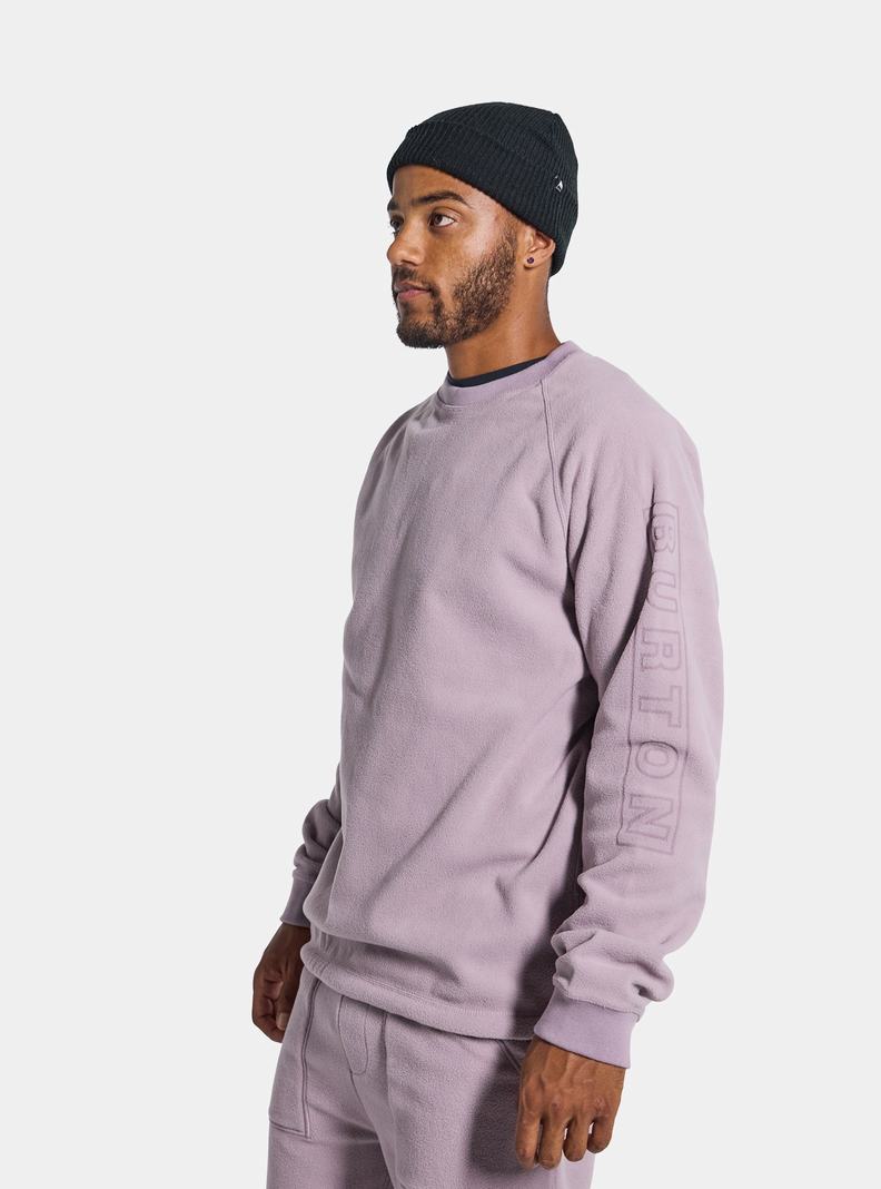 Lavender Burton Westmate Crewneck Fleece Men's Sweatshirts | NAJIEQ832