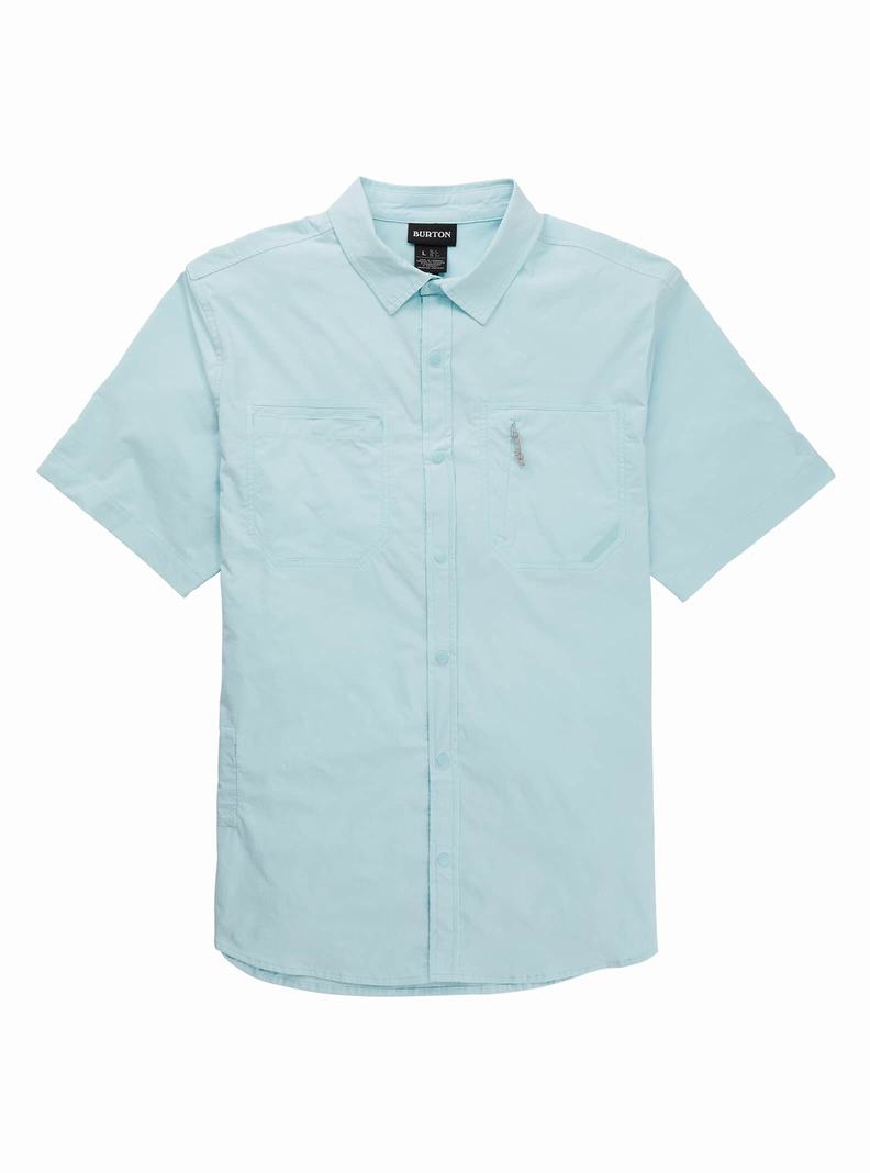 Light Turquoise Burton Multipath Utility Short Sleeve Shirt Men\'s Shirts | FRPHIG394