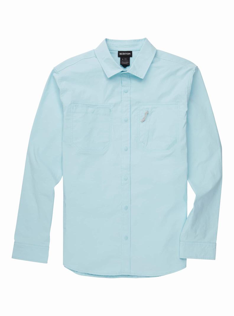 Light Turquoise Burton Multipath Utility Long Sleeve Shirt Men\'s Shirts | OWKCYZ319