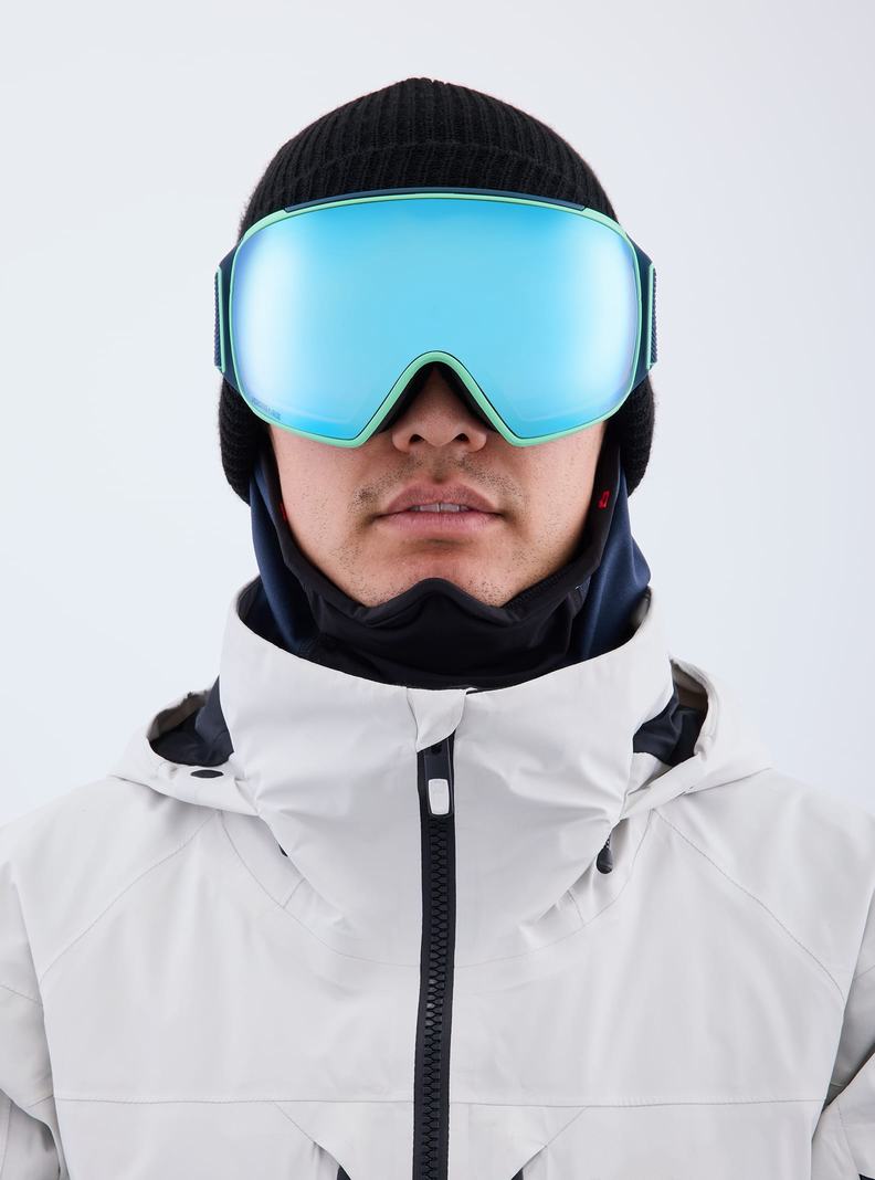 Navy / Blue / Pink / Burton Anon M4 Low Bridge Fit Goggles (Toric) + Bonus Lens + MFI® Face Mask Men's Ski Goggles | URHZQD279