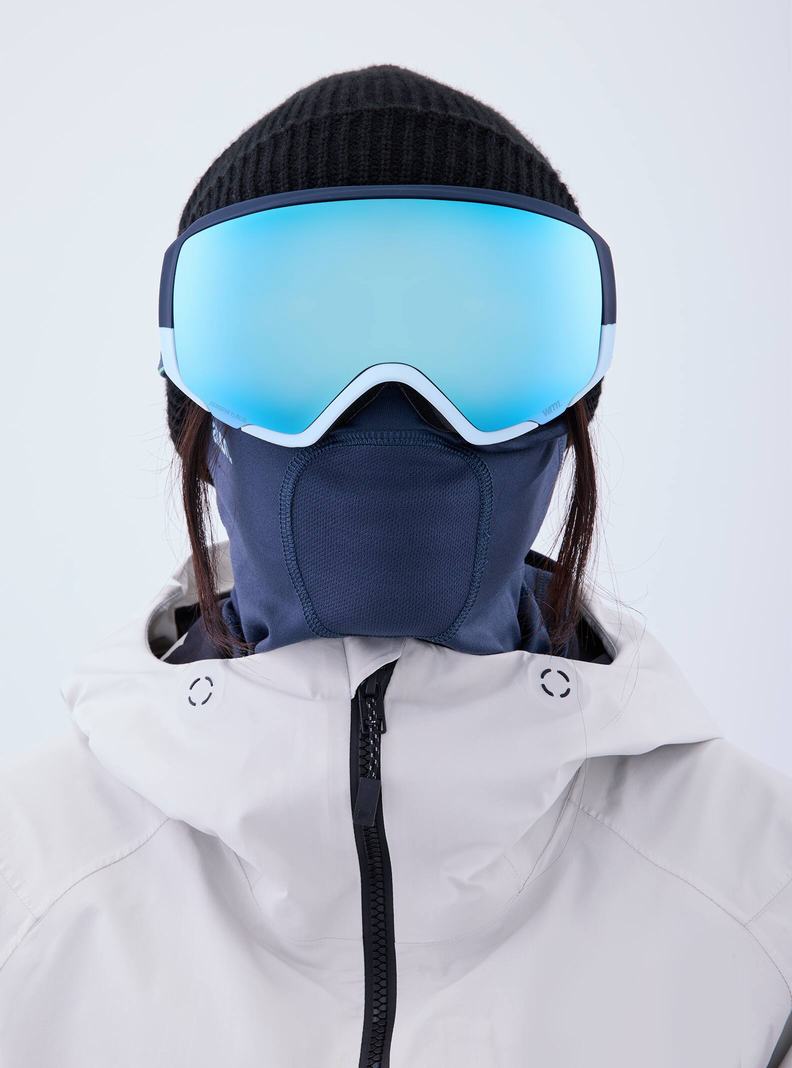 Navy / Blue / Pink / Burton Anon WM1 Goggles + Bonus Lens + MFI® Face Mask Men's Ski Goggles | BWOHAY853