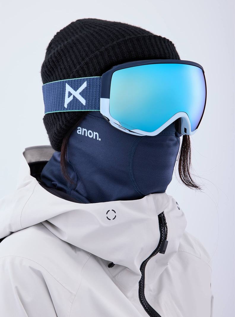 Navy / Blue / Pink / Burton Anon WM1 Goggles + Bonus Lens + MFI® Face Mask Men's Ski Goggles | BWOHAY853