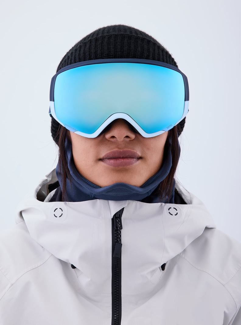 Navy / Blue / Pink / Burton Anon WM1 Goggles + Bonus Lens + MFI® Face Mask Women's Ski Goggles | HMCWGV518