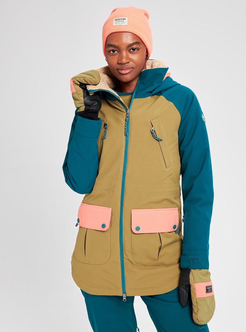 Olive / Blue Burton Prowess Women's Ski Jackets | XQGPKE852