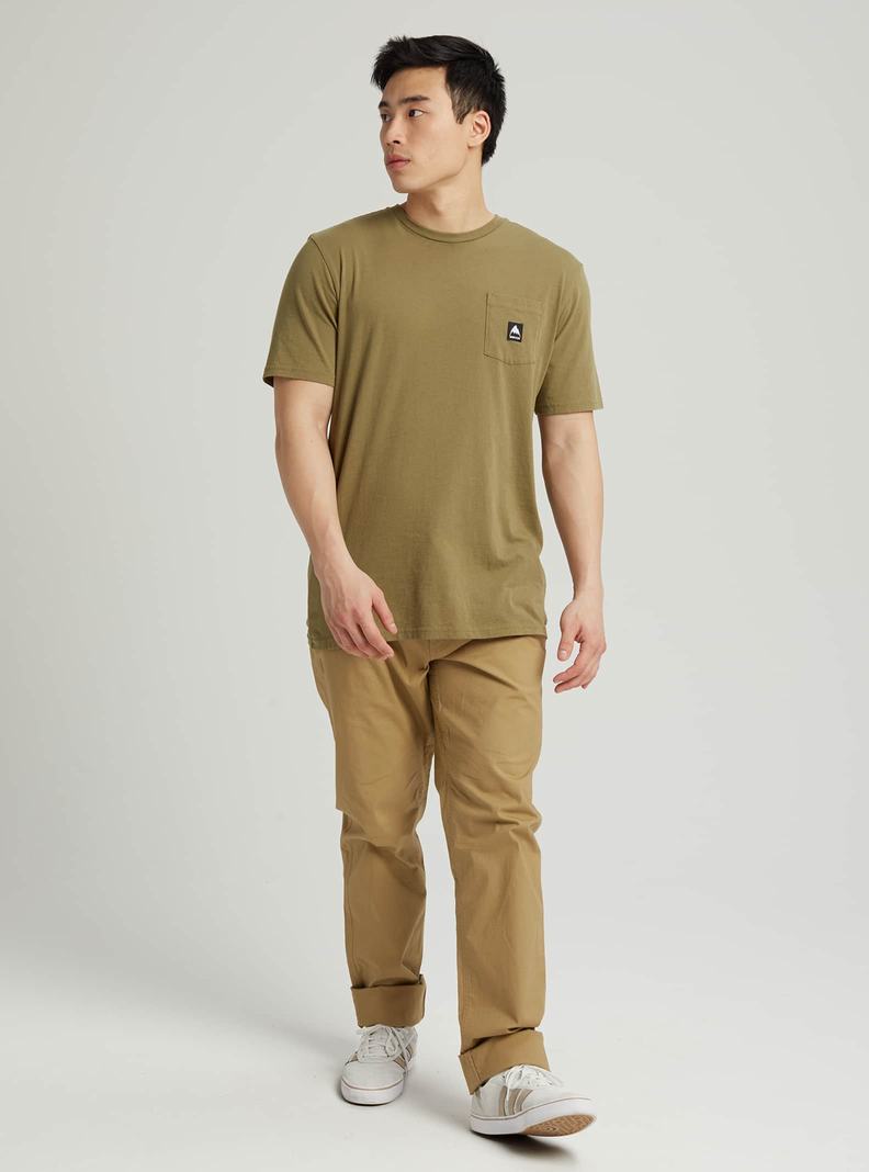 Olive Burton Colfax Short Sleeve Men's T-Shirts | QJWZEX198