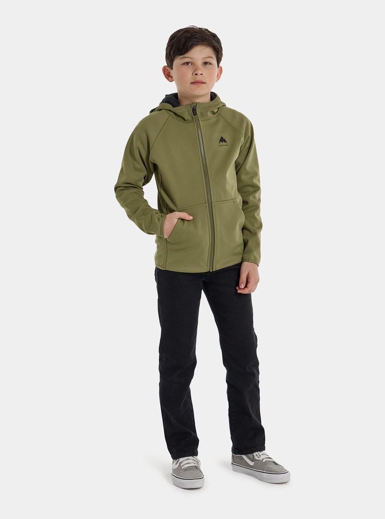 Olive Burton Crown Weatherproof Full-Zip Fleece Kids' Sweatshirts | GWQPOR265