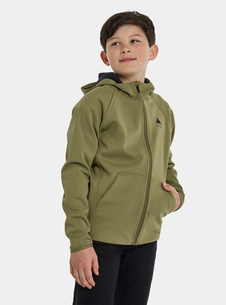 Olive Burton Crown Weatherproof Full-Zip Fleece Kids' Sweatshirts | GWQPOR265