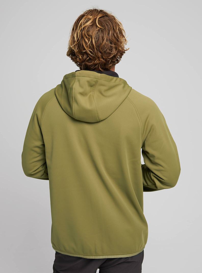 Olive Burton Crown Weatherproof Full-Zip Fleece Men's Sweatshirts | UJTPGW439