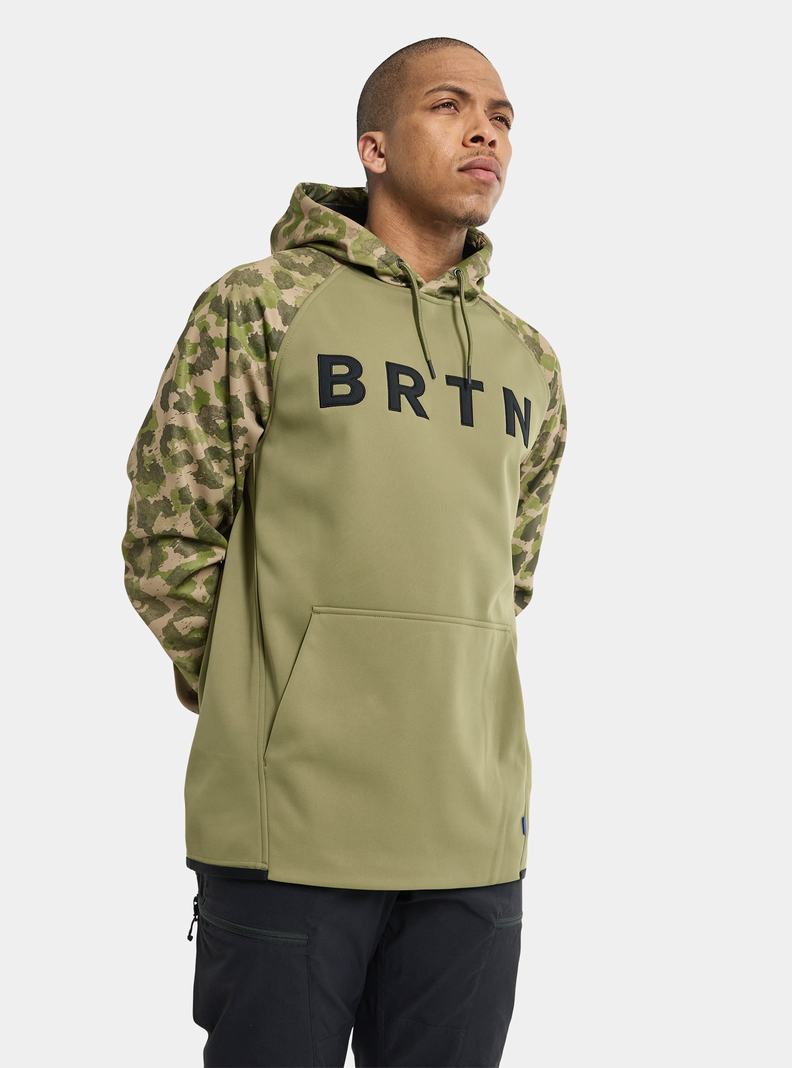 Olive Burton Crown Weatherproof Pullover Fleece Men's Sweatshirts | YXKBRU720