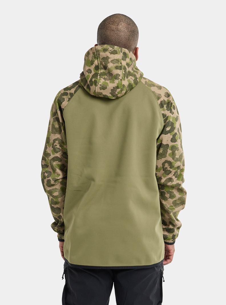 Olive Burton Crown Weatherproof Pullover Fleece Men's Sweatshirts | YXKBRU720