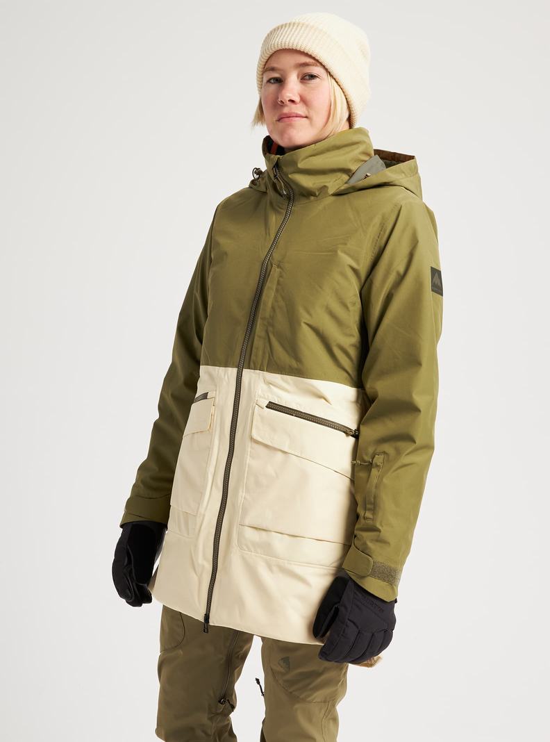 Olive Burton GORE-TEX Treeline Women's Ski Jackets | PAOZCQ321