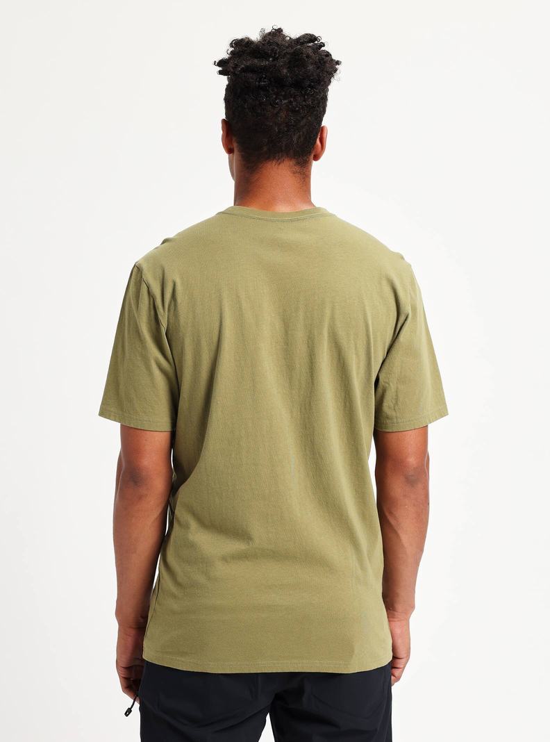 Olive Burton Horizontal Mountain Short Sleeve Men's T-Shirts | JFAHDZ512