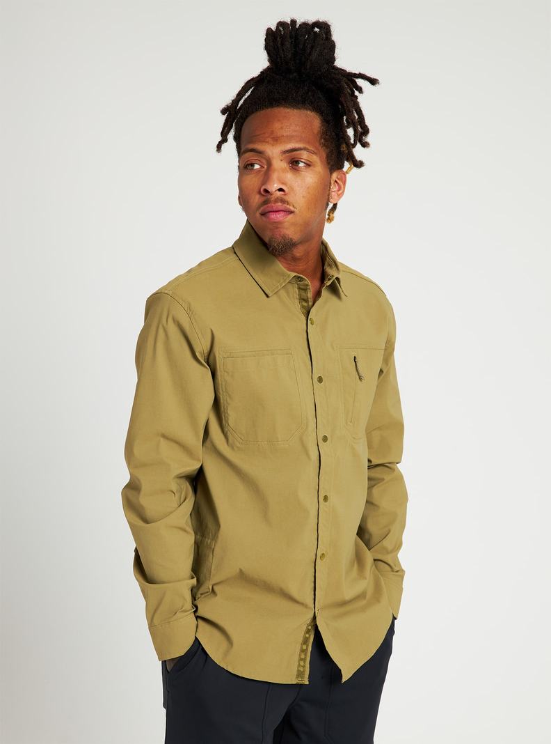 Olive Burton Multipath Utility Long Sleeve Shirt Men's Shirts | KTENIX671