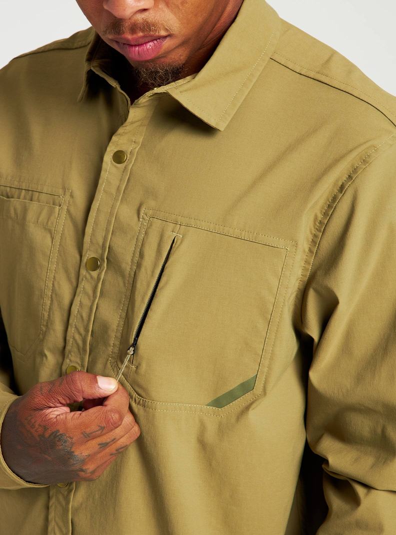 Olive Burton Multipath Utility Long Sleeve Shirt Men's Shirts | KTENIX671