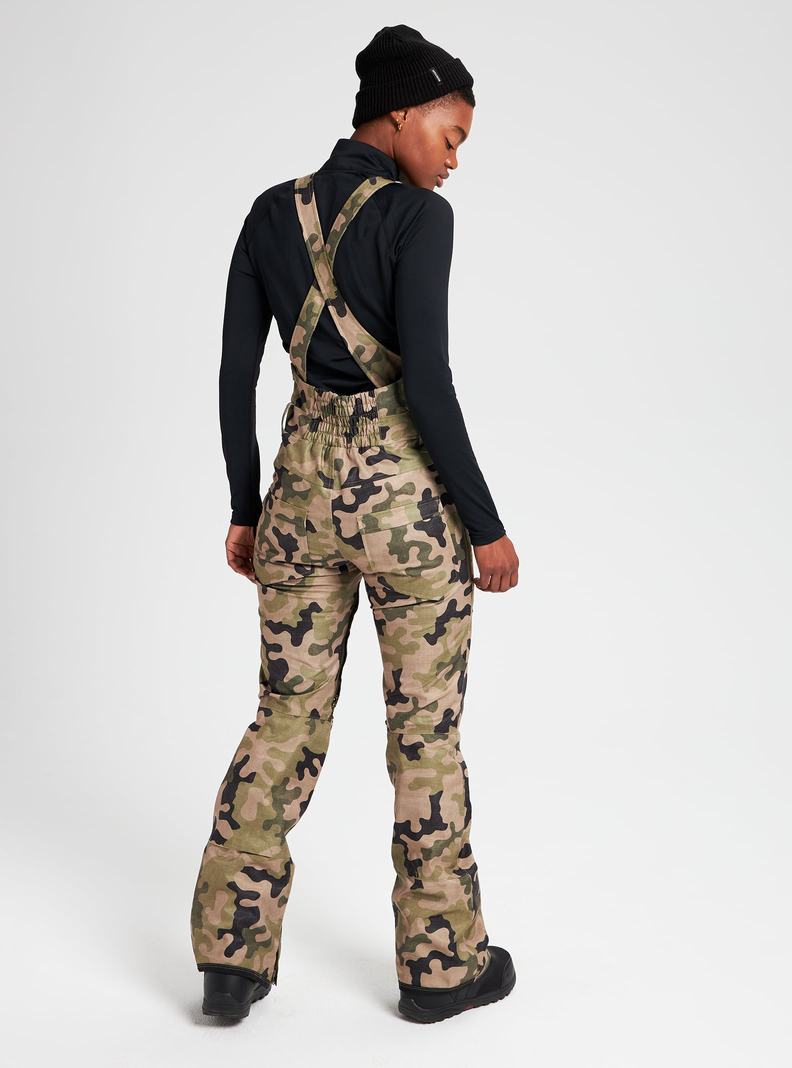 Olive Camo Burton Avalon Women's Bibs | UFOZGJ395