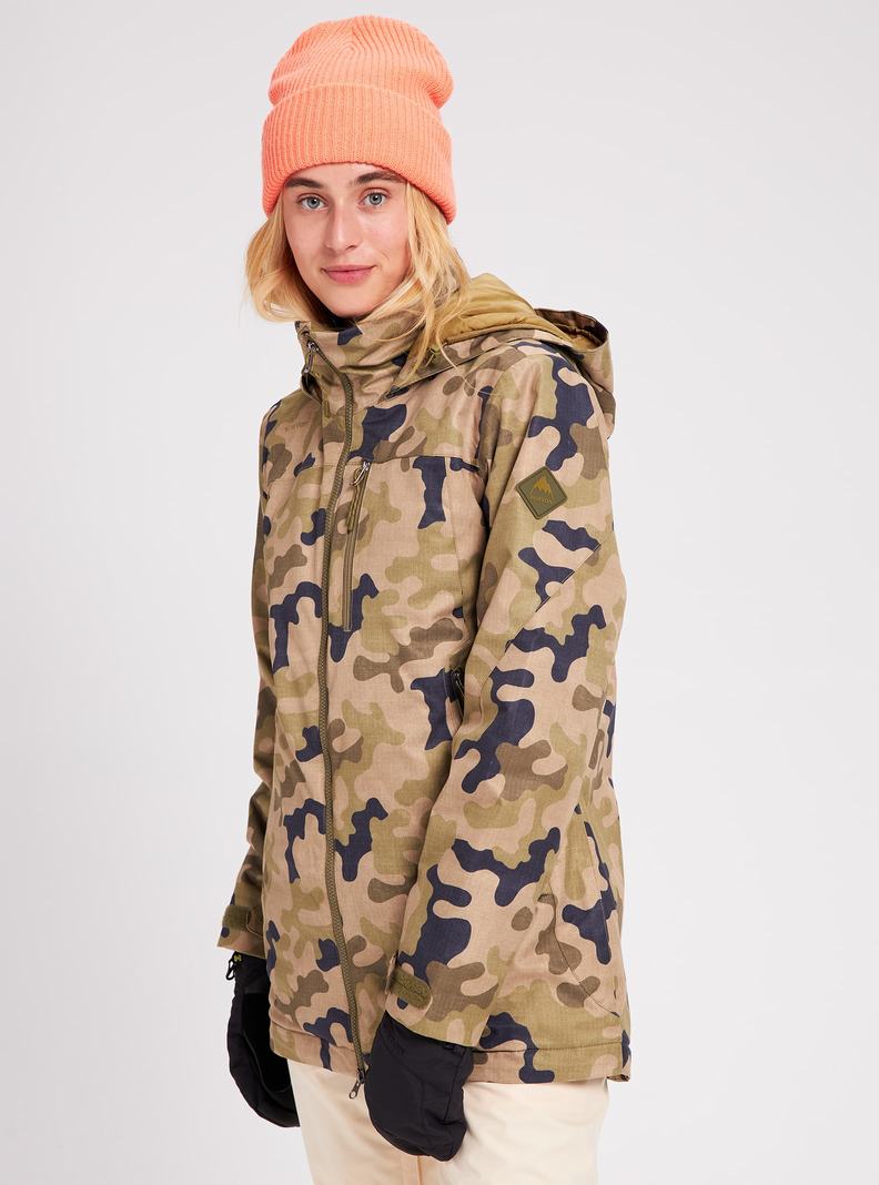 Olive Camo Burton Lelah Women's Ski Jackets | IVAYOP374