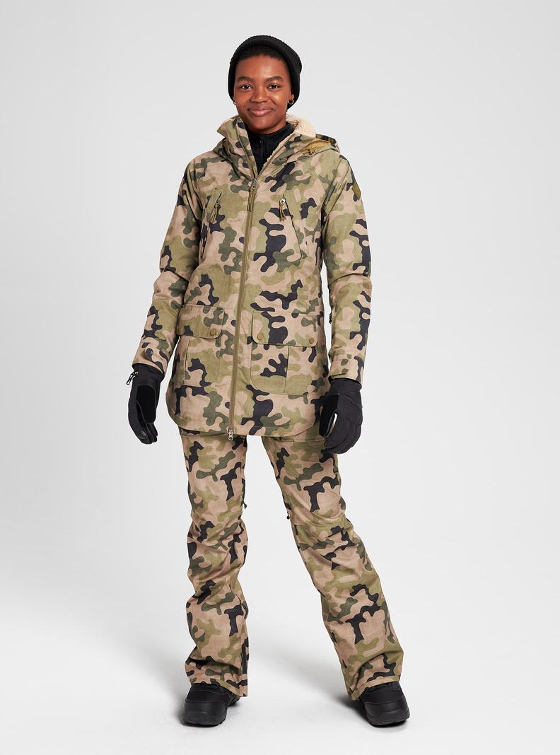 Olive Camo Burton Prowess Women's Ski Jackets | NLPSAH645