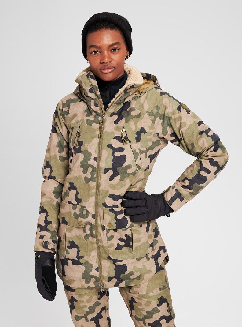 Olive Camo Burton Prowess Women's Ski Jackets | NLPSAH645