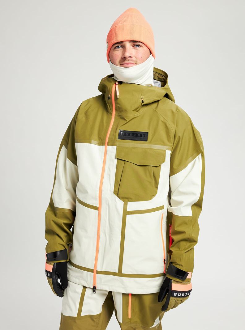 Olive / Silver Green Burton GORE-TEX 3L Breaker Men's Ski Jackets | RPWBNO458