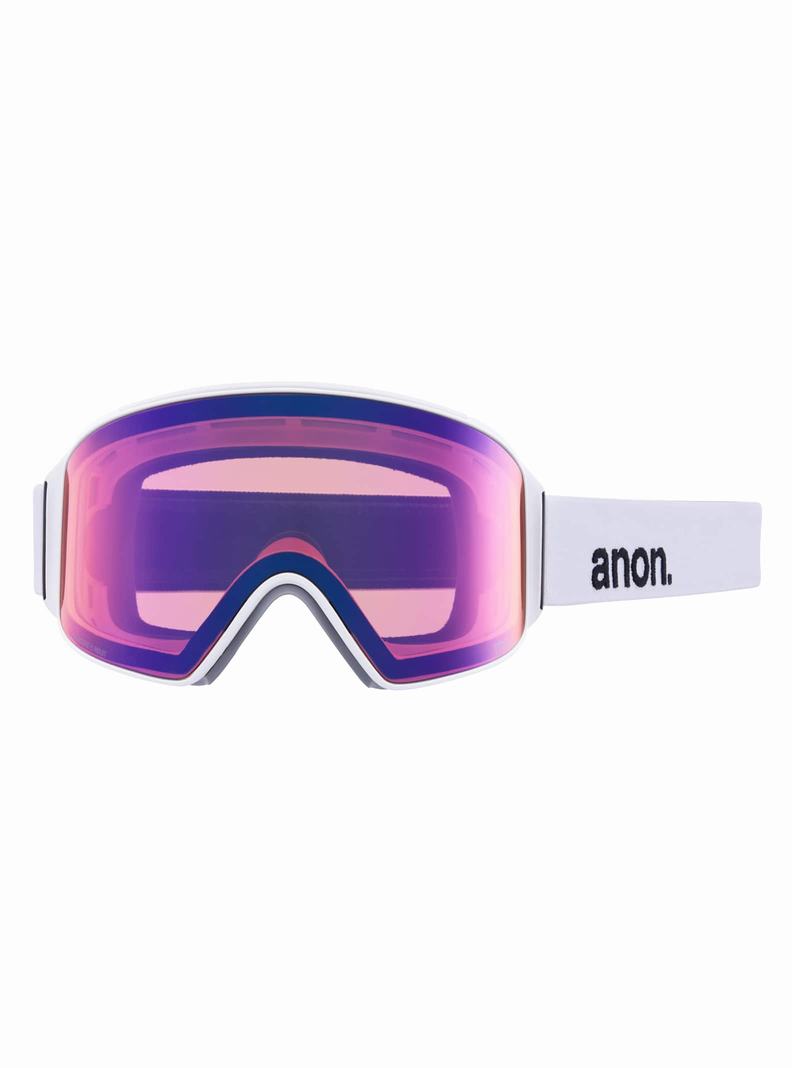 Orange / Black / Purple / Burton Anon M4 Goggles (Cylindrical) + Bonus Lens + MFI® Face Mask Men's Ski Goggles | BYLGFN795