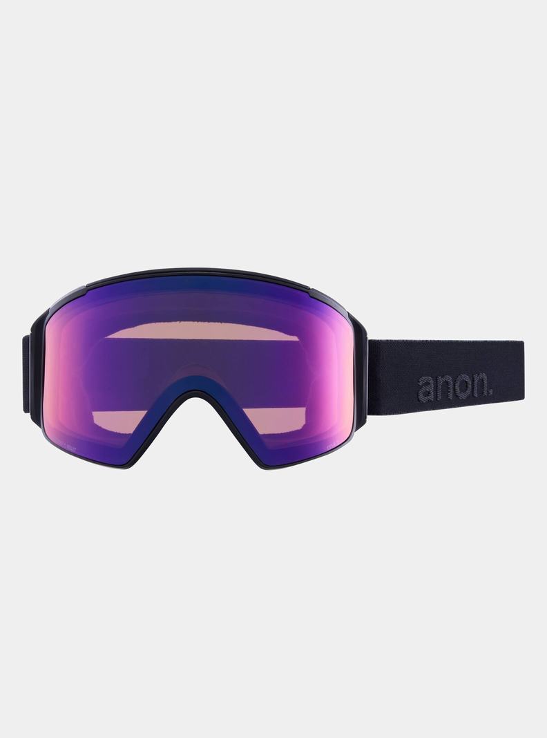 Orange / Black / Purple / Burton Anon M4S Snapback Goggles (Cylindrical) + Bonus Lens + MFI® Face Mask Men's Ski Goggles | FVKMST896