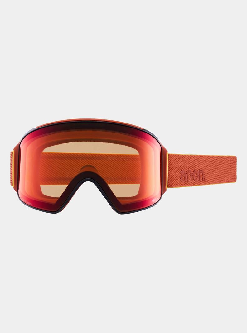 Orange / Black / Purple / Burton Anon M4 Low Bridge Fit Goggles (Cylindrical) + Bonus Lens + MFI® Face Mask Women's Ski Goggles | JGDNXB316