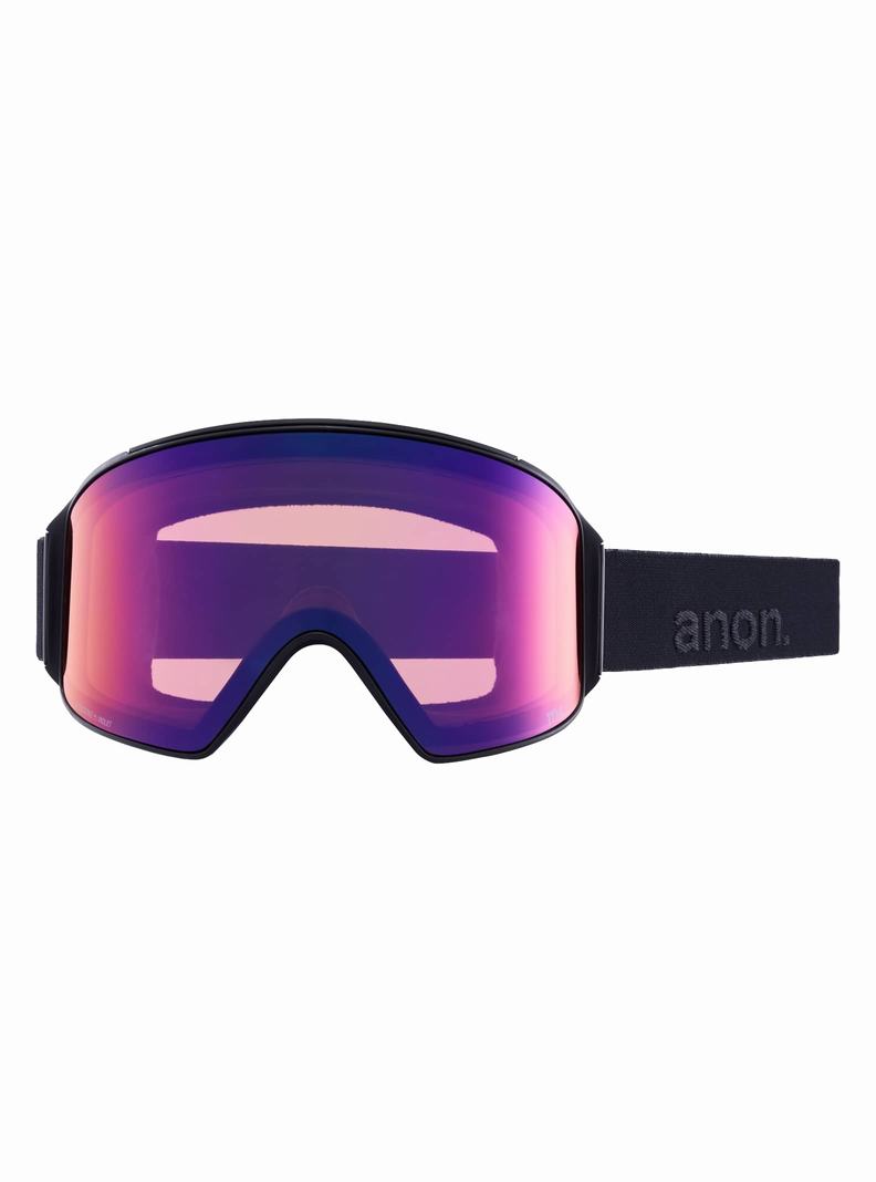 Orange / Black / Purple / Burton Anon M4 Snapback Goggles (Cylindrical) + Bonus Lens + MFI® Face Mask Men's Ski Goggles | LXOWYZ817