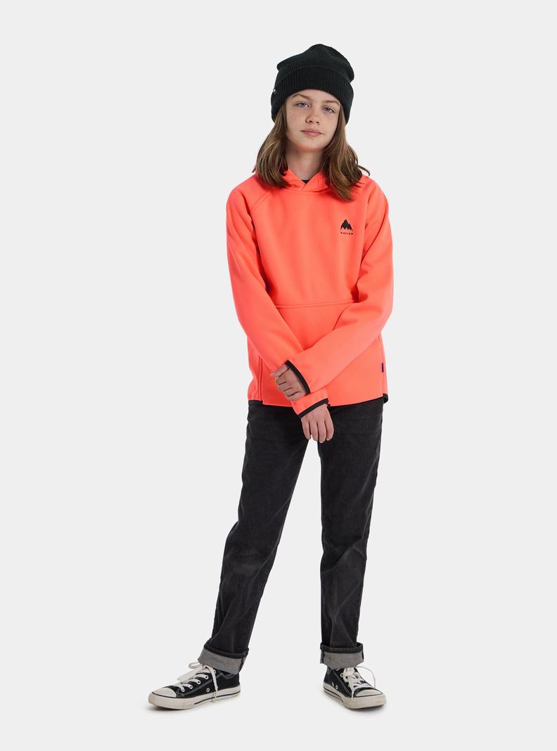 Orange Burton Crown Weatherproof Pullover Fleece Kids' Sweatshirts | MTWQCX512