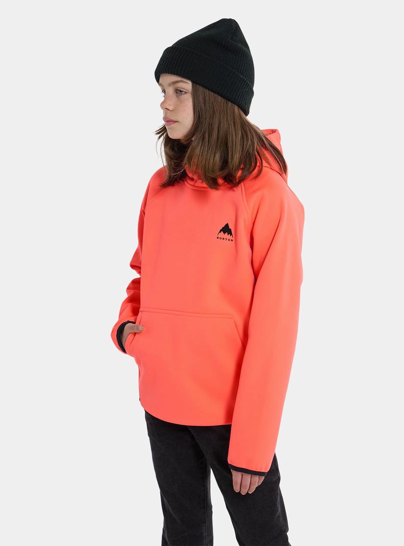 Orange Burton Crown Weatherproof Pullover Fleece Kids' Sweatshirts | MTWQCX512