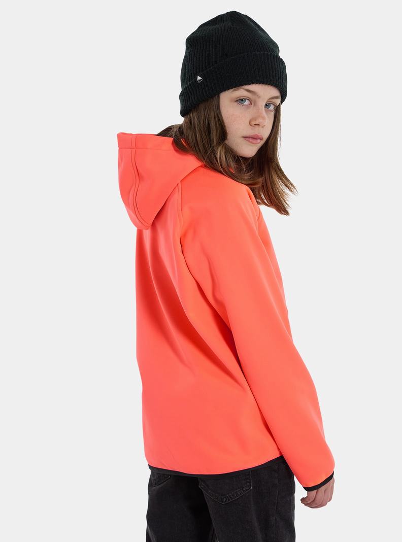 Orange Burton Crown Weatherproof Pullover Fleece Kids' Sweatshirts | MTWQCX512