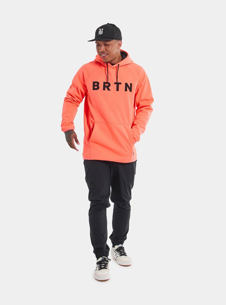 Orange Burton Crown Weatherproof Pullover Fleece Men's Sweatshirts | SMQUKR750