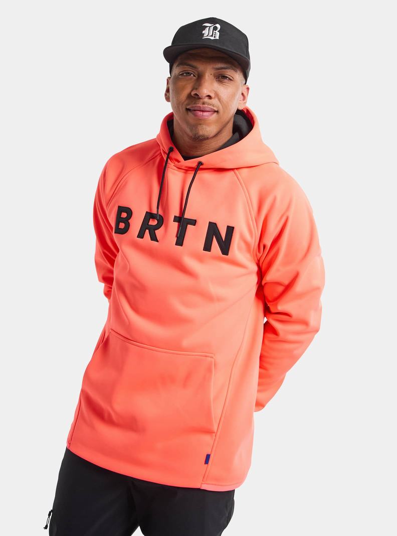 Orange Burton Crown Weatherproof Pullover Fleece Men's Sweatshirts | SMQUKR750