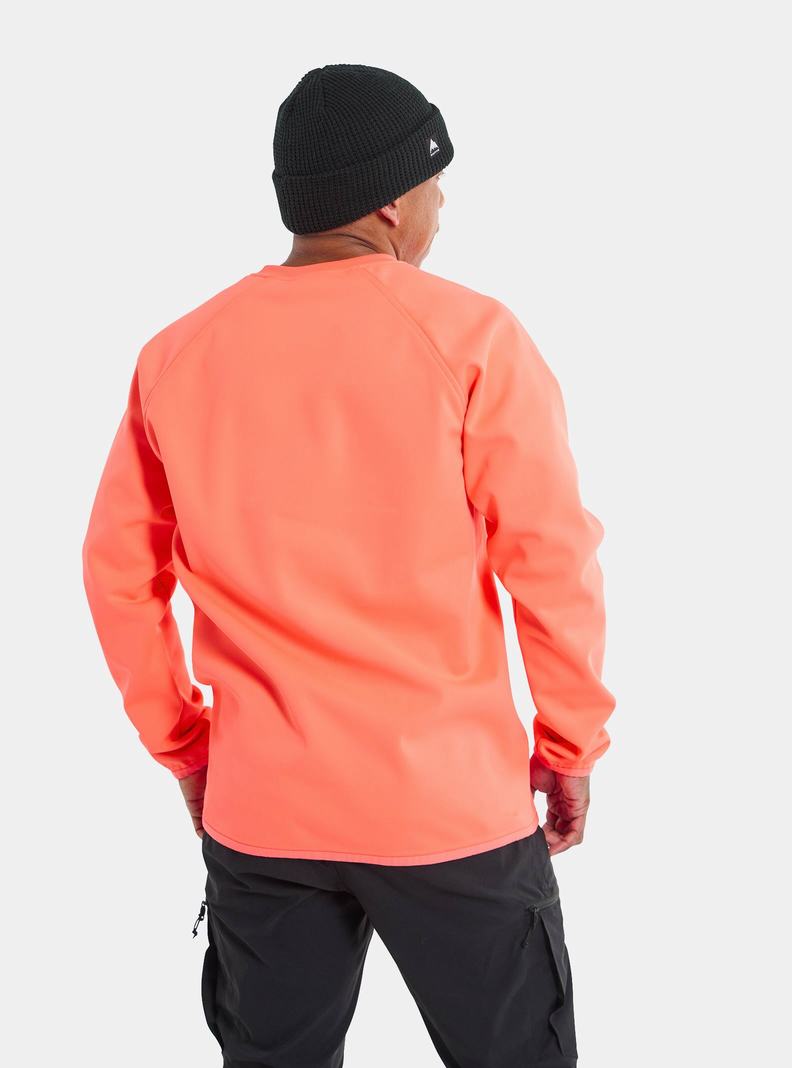 Orange Burton Crown Weatherproof Pullover Crew Men's Sweatshirts | XBMYRZ531