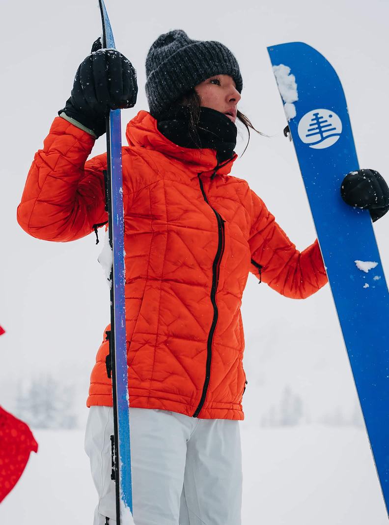 Orange Burton [ak] Baker Down Hooded Women's Ski Jackets | YBURMA930