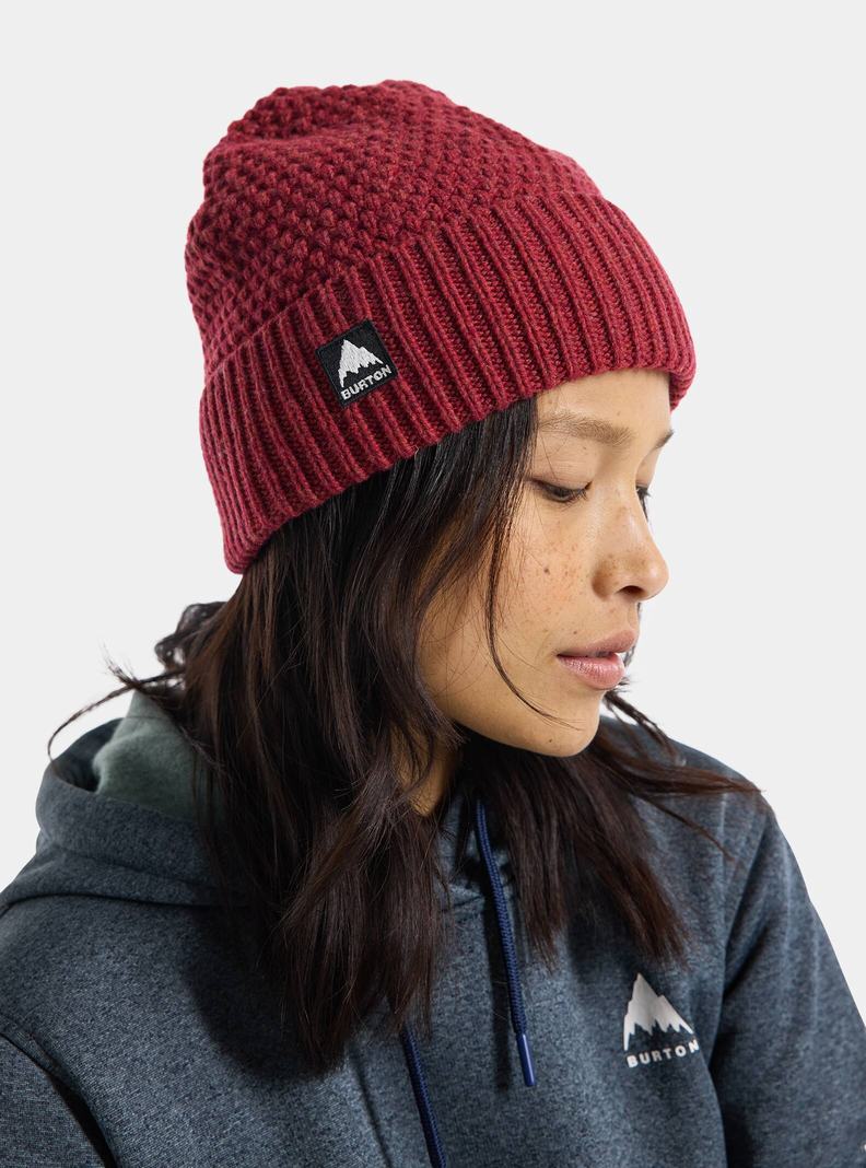 Orange Pink Burton Seed Stitch Men's Beanie | MVJOBU673