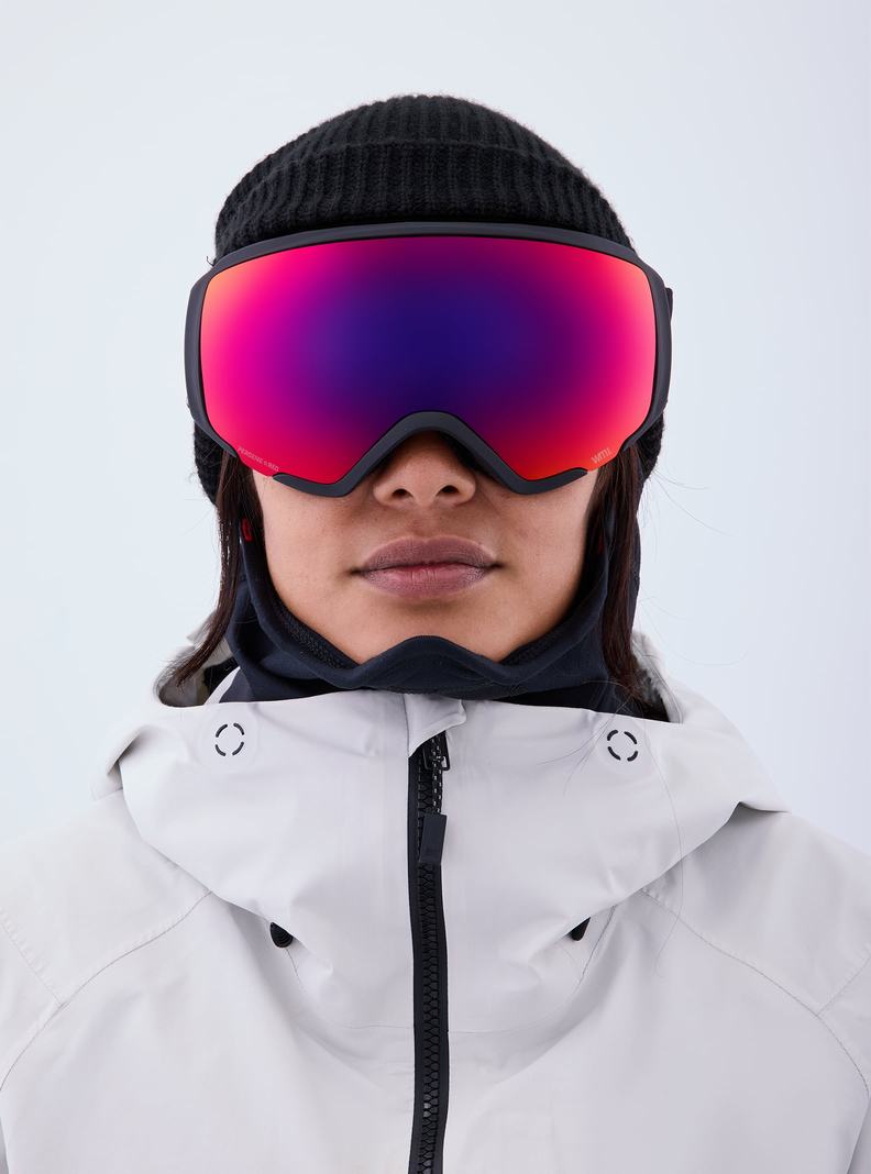 Orange Red Burton Anon WM1 Goggles + Bonus Lens + MFI® Face Mask Women's Ski Goggles | WCYQTJ483