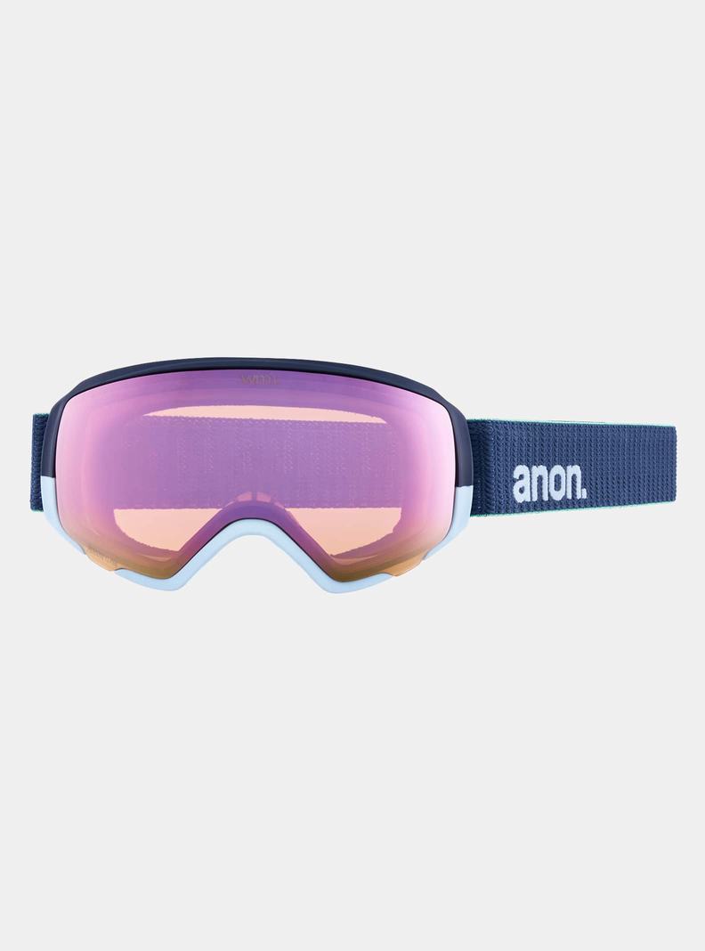 Orange Red Burton Anon WM1 Low Bridge Fit Goggles + Bonus Lens + MFI® Face Mask Men's Ski Goggles | OWYZAI127